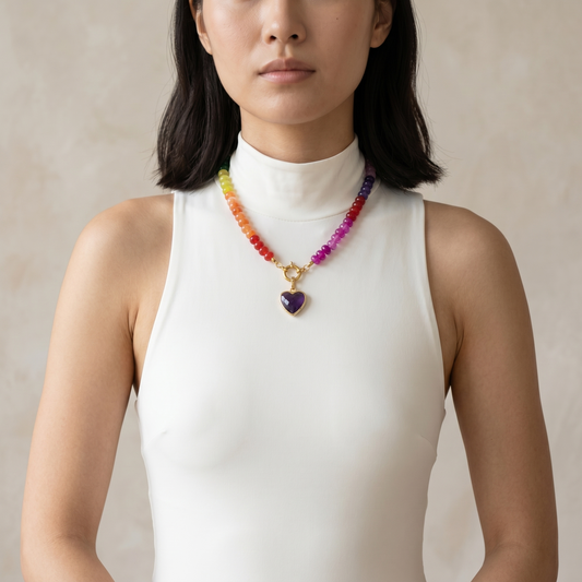 Aura Vibrant Dark Beaded Necklace