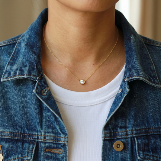 Clair Medium Bezel Necklace