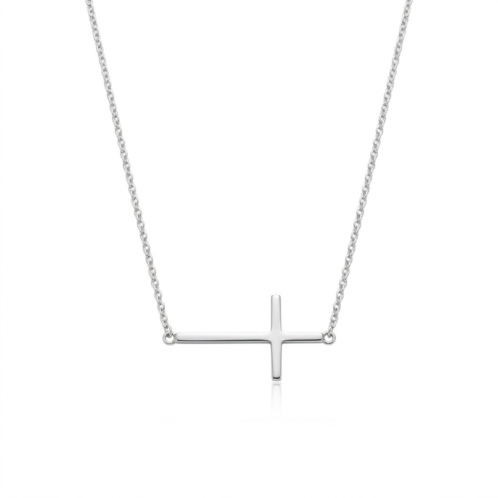 Eterna Side Cross Necklace