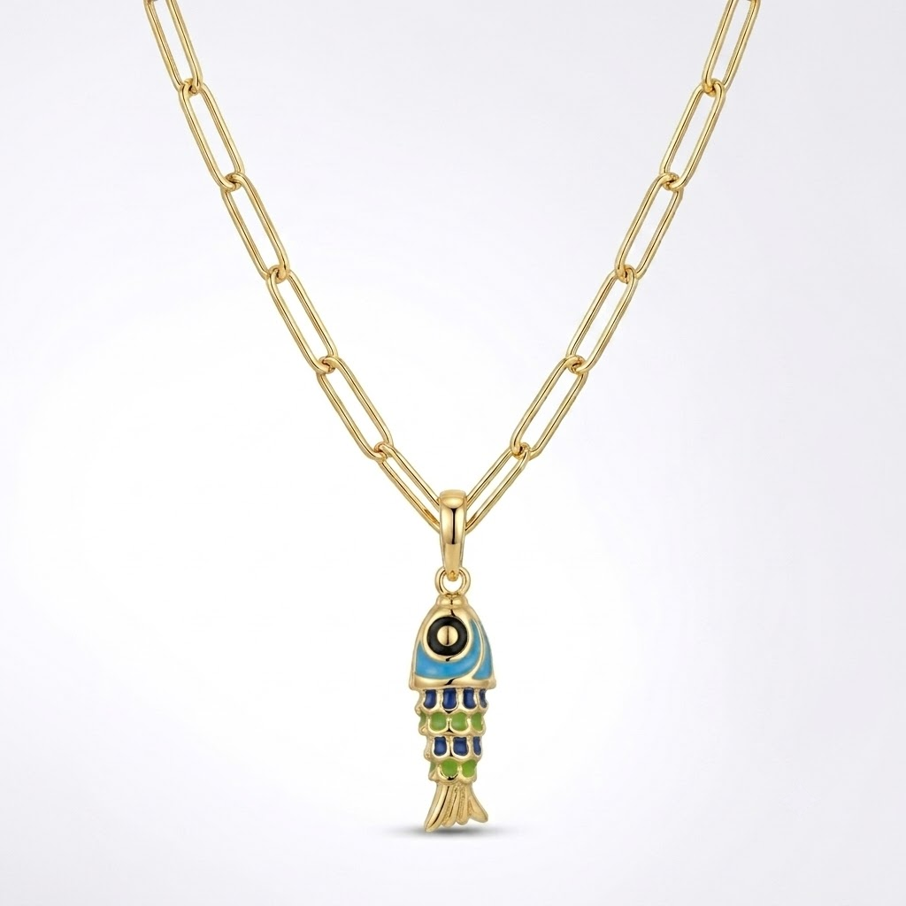 Enamel Fish Pendant