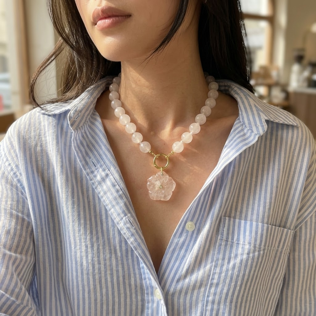 Lumia Quartz Beaded Necklace