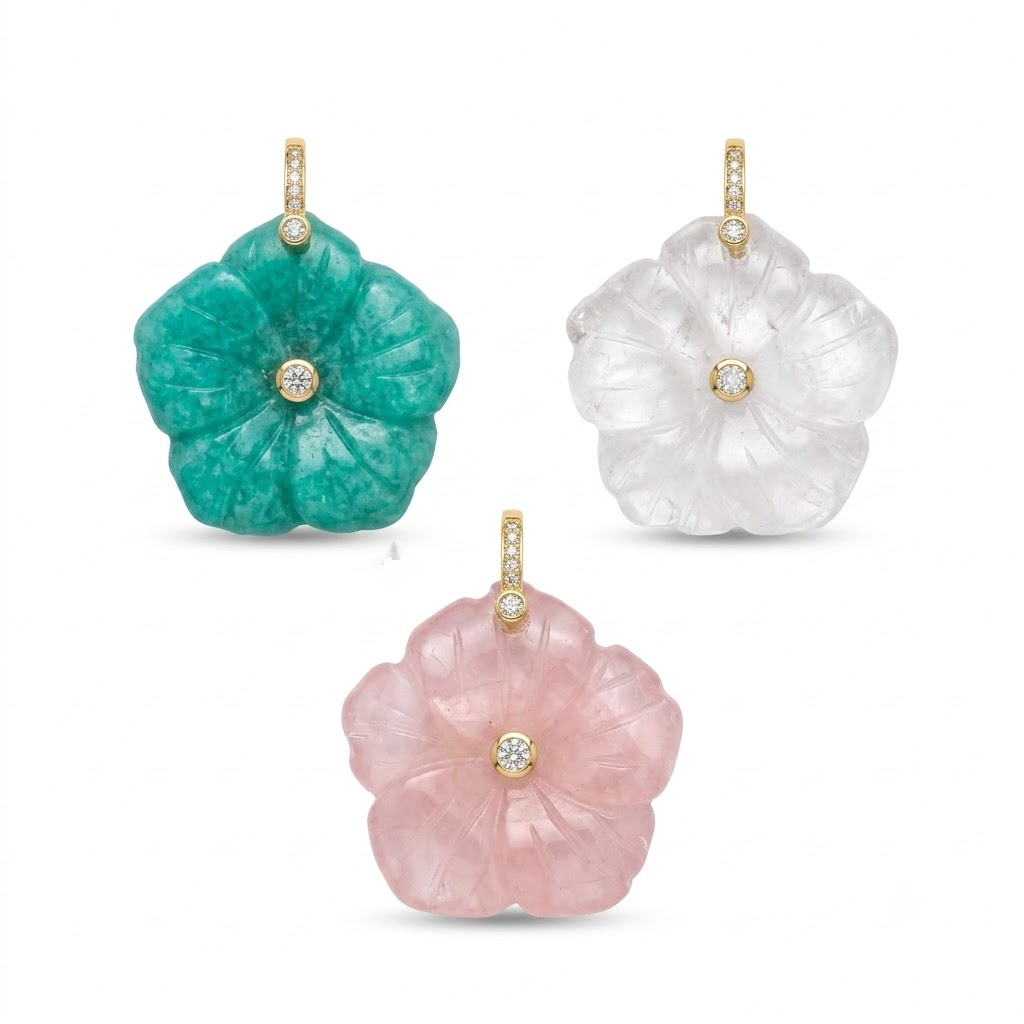 Hibiscus Crystal Flower Charm