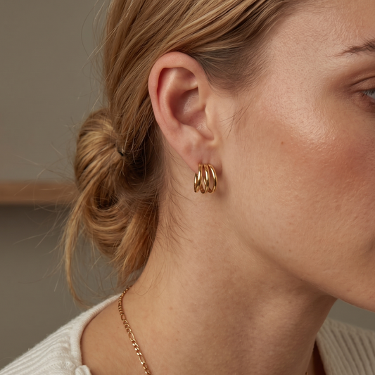 Solene Triple Bar Studs