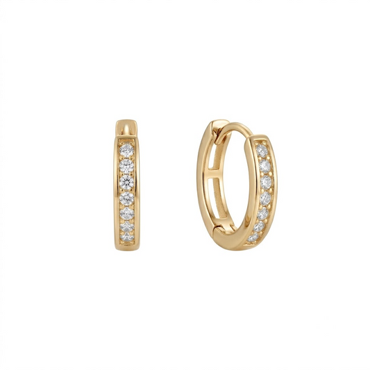 Solene CZ Open-Back Huggie Hoops