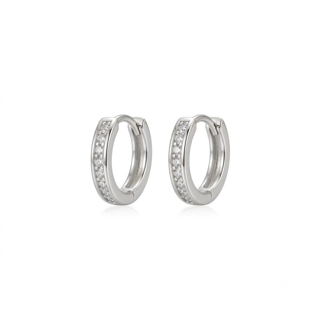 Solene Channel Pavé Mini Hoops