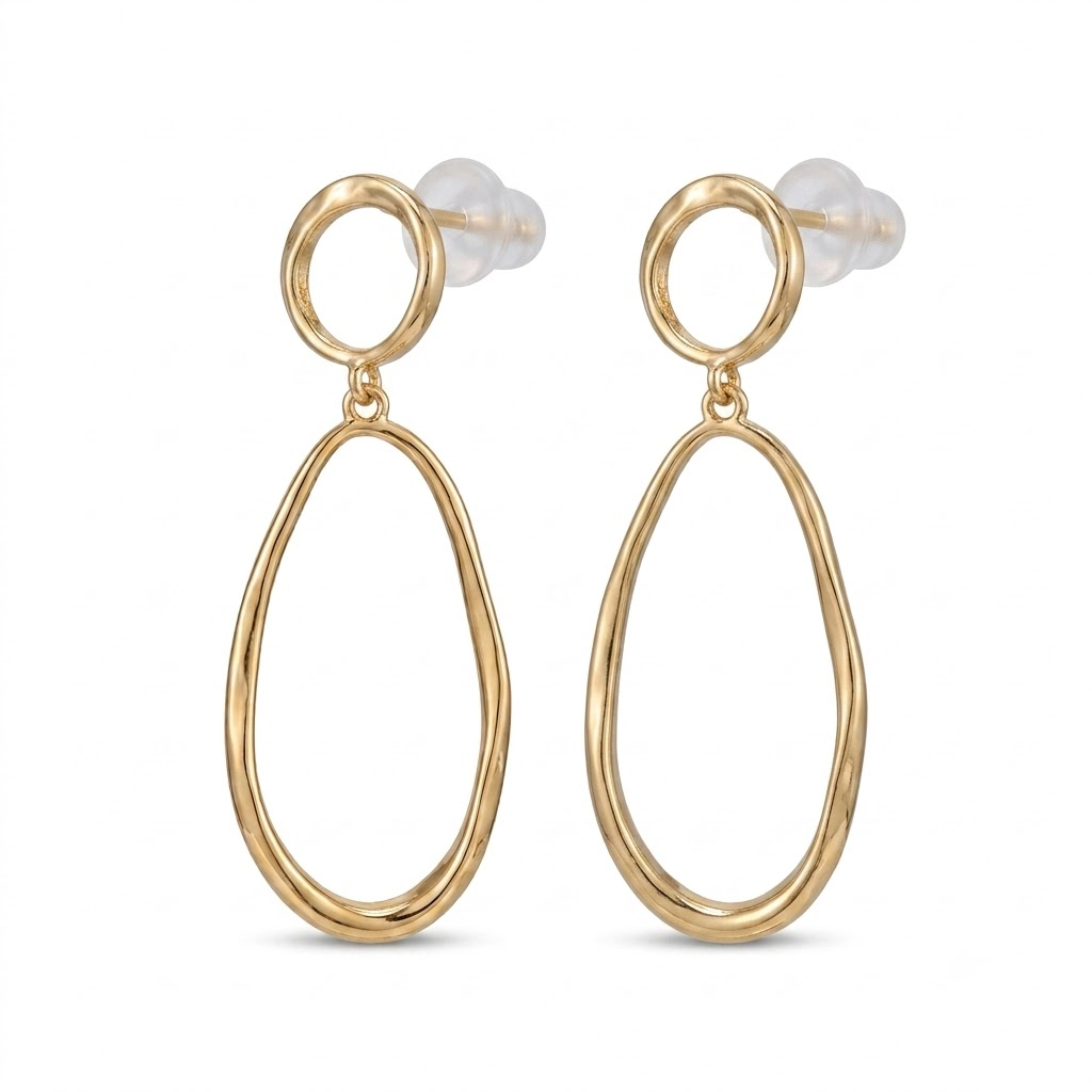 Solene Oval Drop Earrings