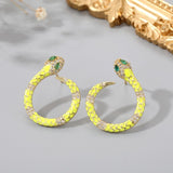The Hollow Enamel Snake Earring