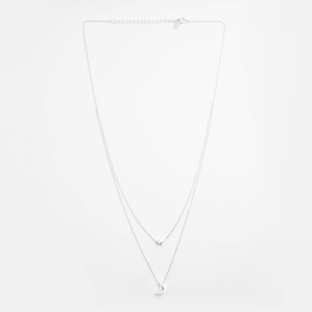 Double Row Moon Star Necklace - ShopHannaLee