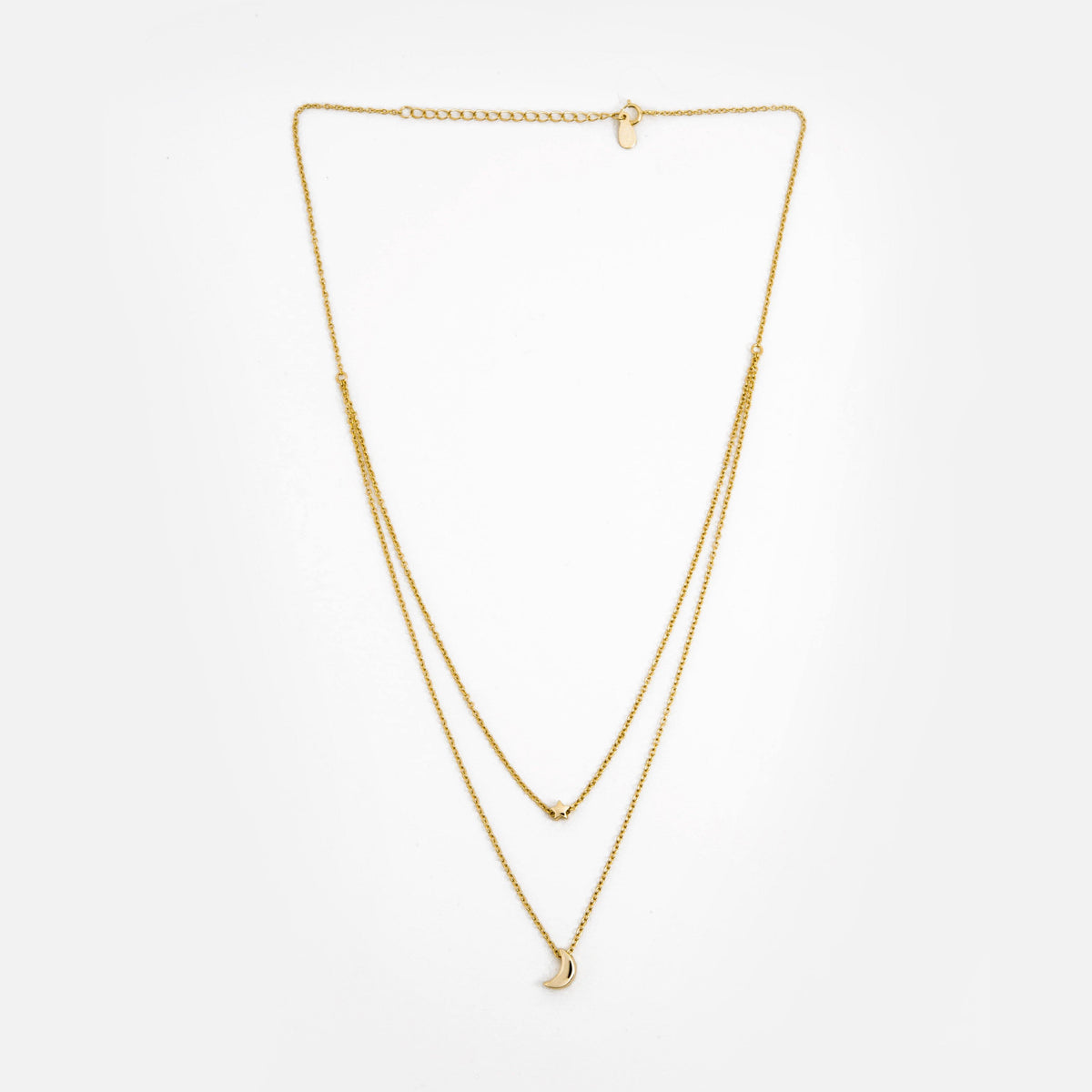 Double Row Moon Star Necklace