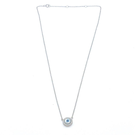 Round MOP Evil Eye Necklace - ShopHannaLee