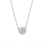 Round MOP Evil Eye Necklace