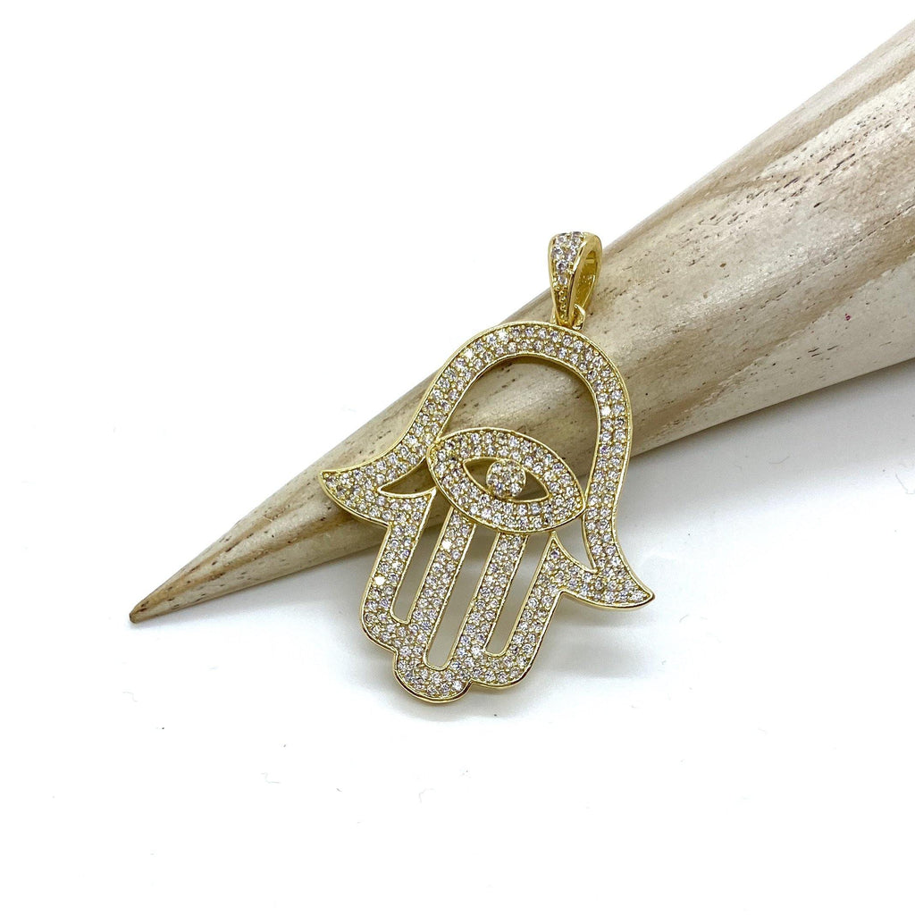 Bold Hamsa Crystal Pendant - ShopHannaLee