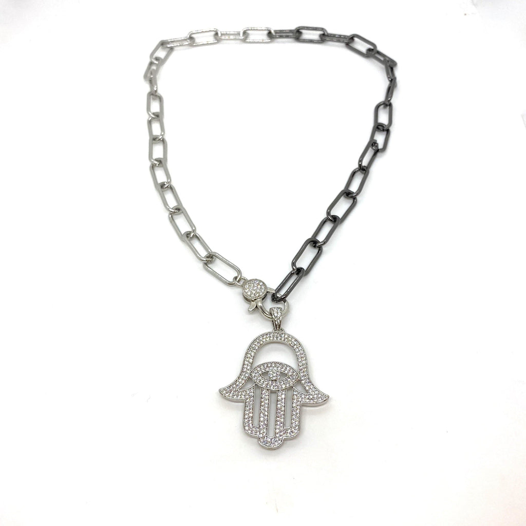 Bold Hamsa Crystal Pendant - ShopHannaLee