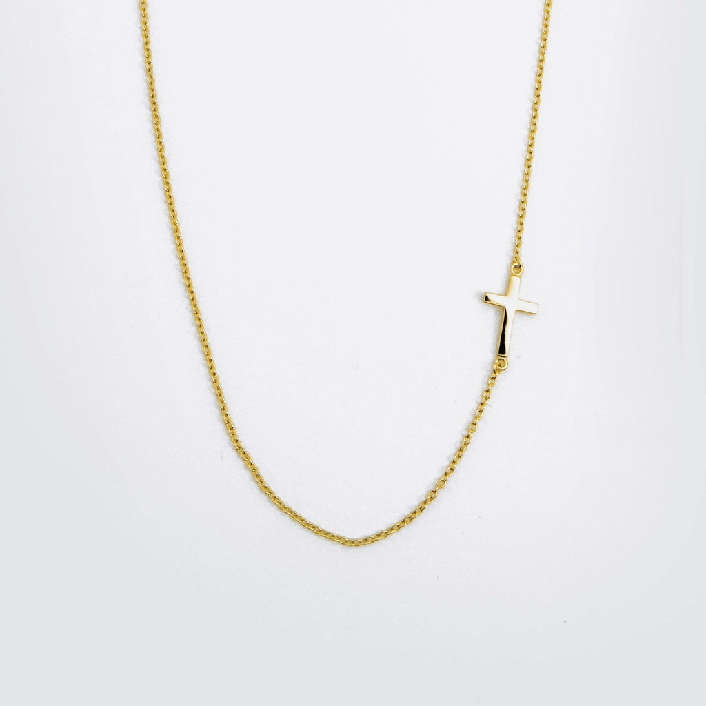Mini Side Cross Necklace - ShopHannaLee