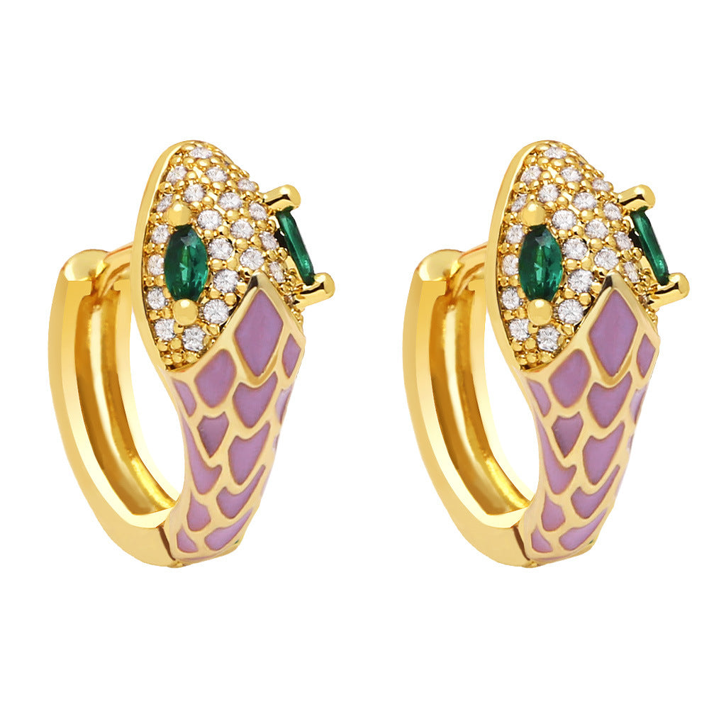 Enamel Snake Earrings