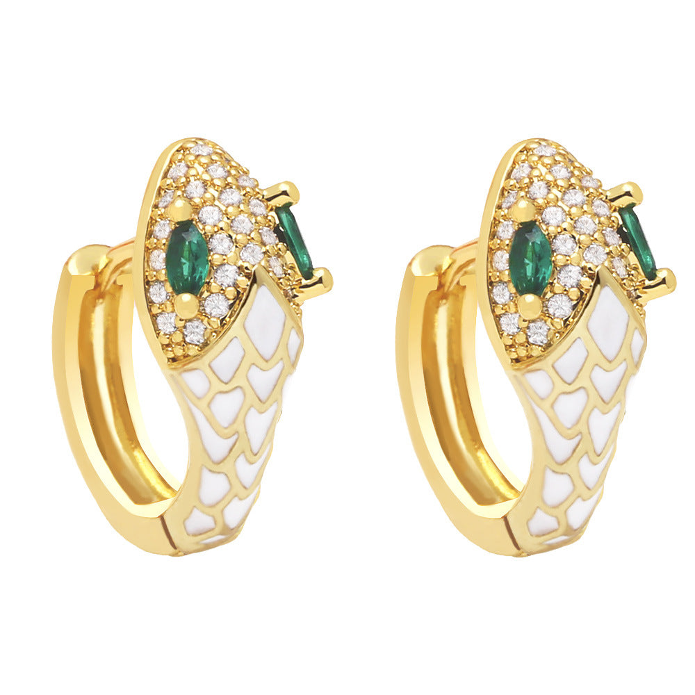 Enamel Snake Earrings