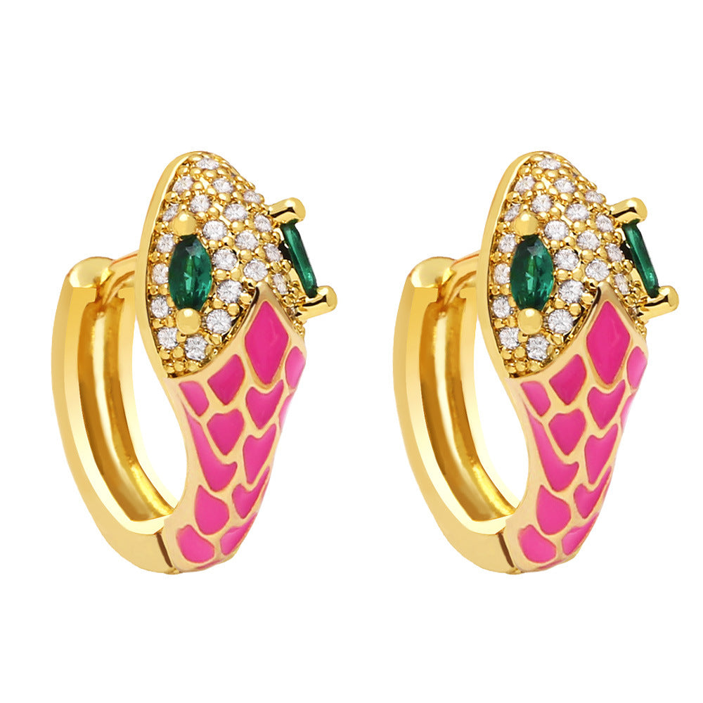 Enamel Snake Earrings