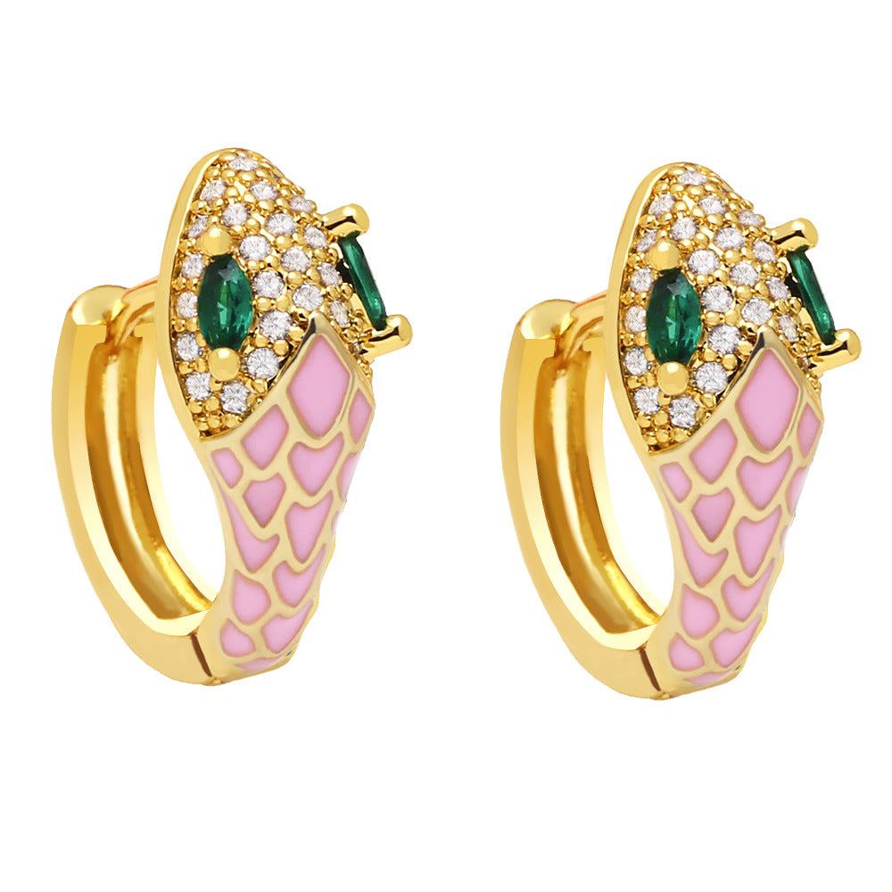 Enamel Snake Earrings
