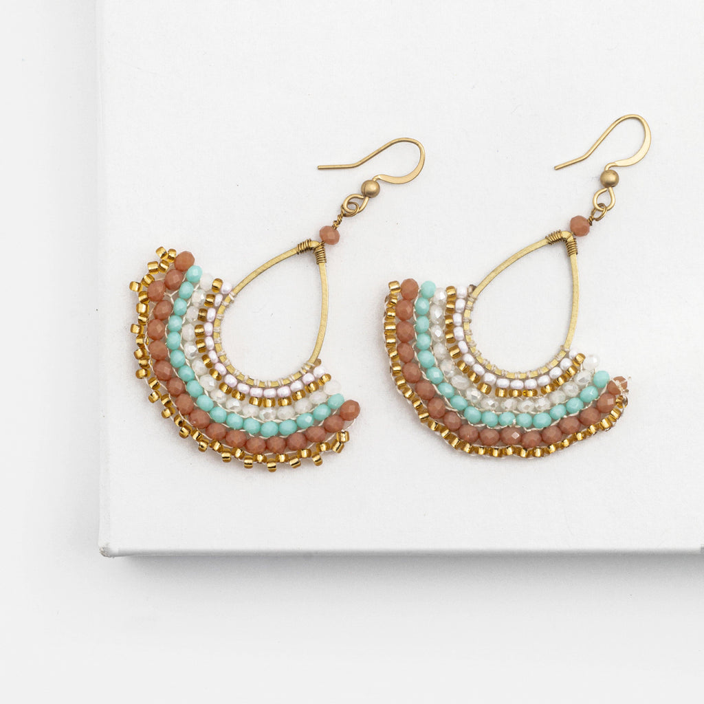 Beaded Fan Earrings - ShopHannaLee