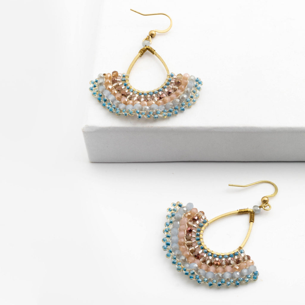 Beaded Fan Earrings - ShopHannaLee