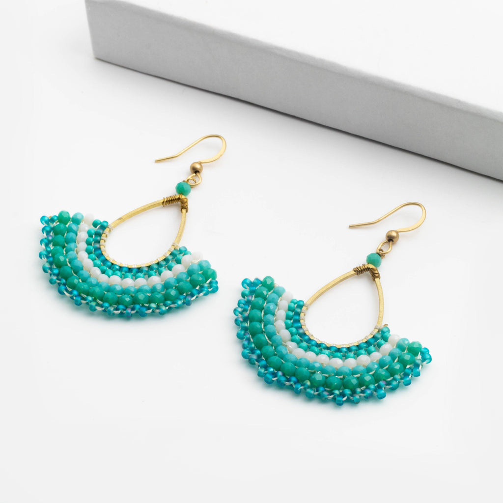 Beaded Fan Earrings - ShopHannaLee