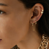 Double Plain Chain Ear Huggies