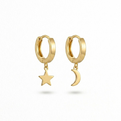 Astra Moon & Star Drop Earring