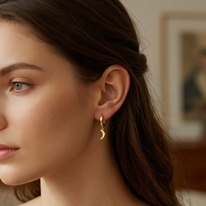 Astra Moon & Star Drop Earring