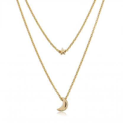 Astra Moon & Star Layered Necklace