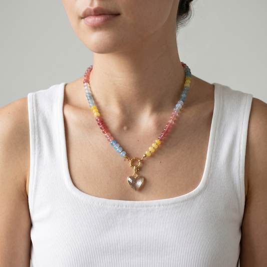 Aura Soft Pastel Beaded Necklace
