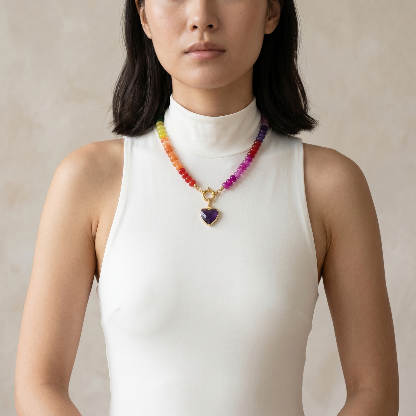Aura Vibrant Dark Beaded Necklace