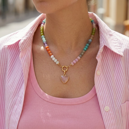 Aura Vibrant Light Beaded Necklace