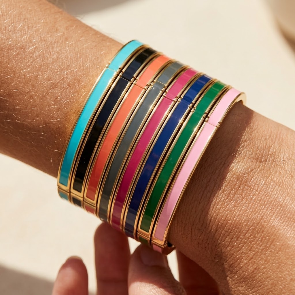 Chroma Gold Enamel Cuff