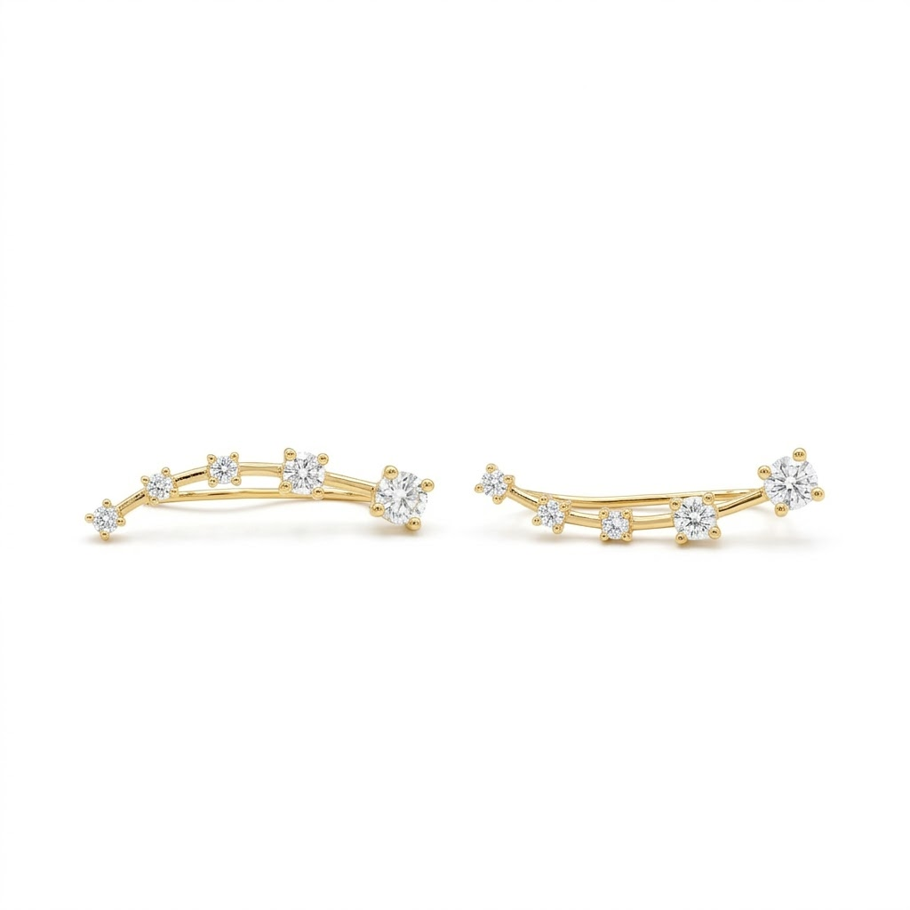 Clair Five-CZ Ear Climber
