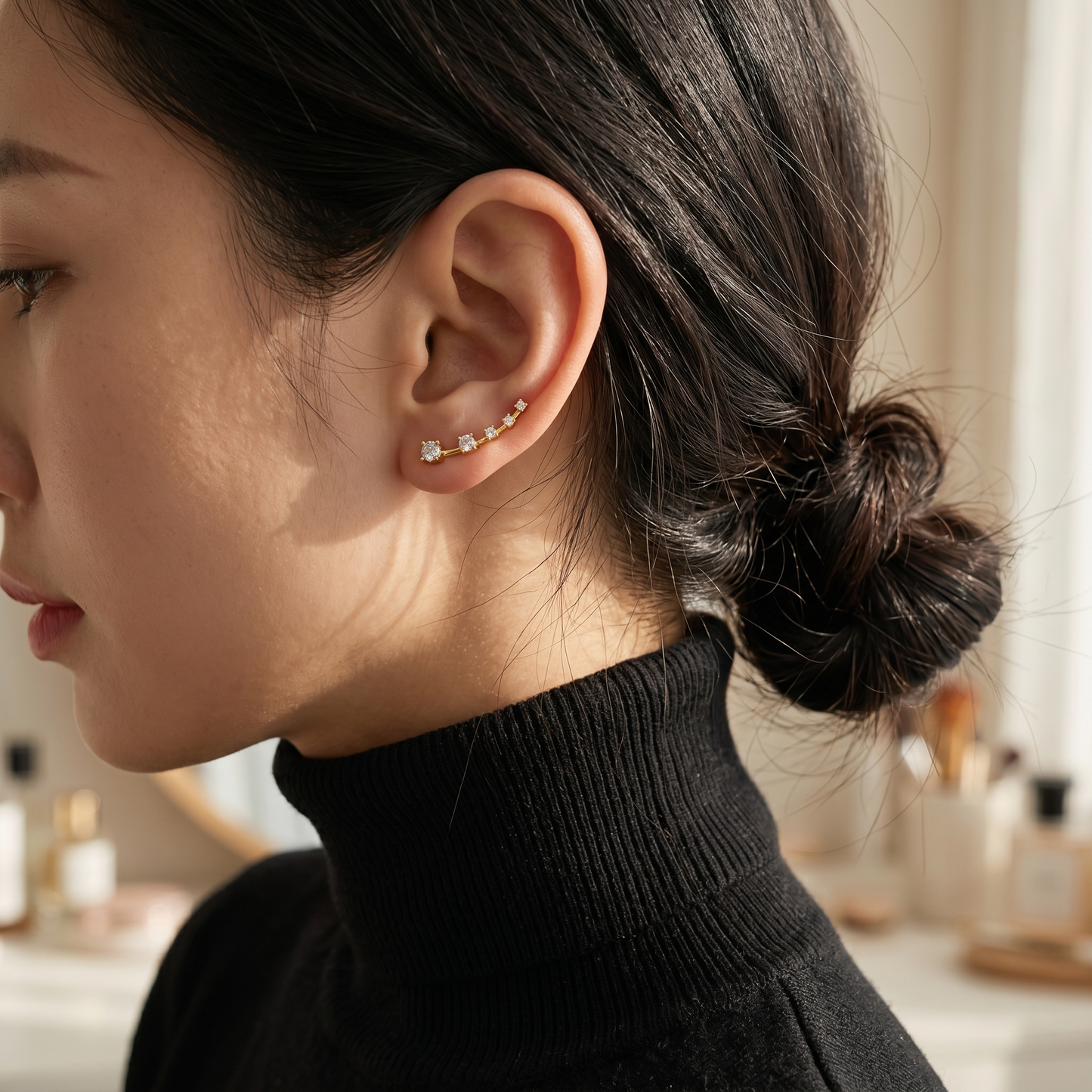 Clair Five-CZ Ear Climber