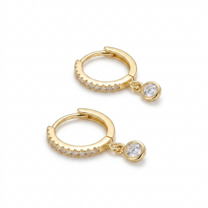 Clair Bezel Drop Huggies