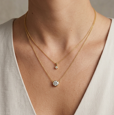 Clair Medium Bezel Necklace