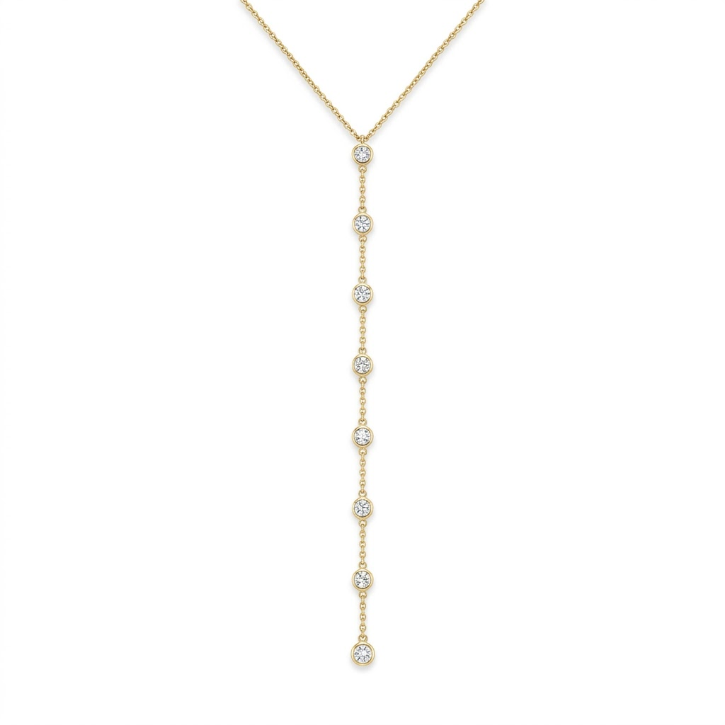 Clair Round Bezel Y Necklace