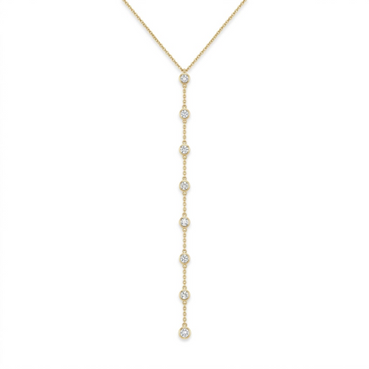 Clair Round Bezel Y Necklace