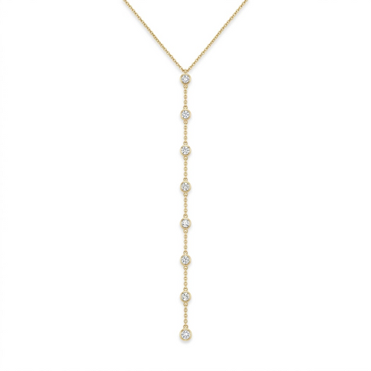 Clair Round Bezel Y Necklace