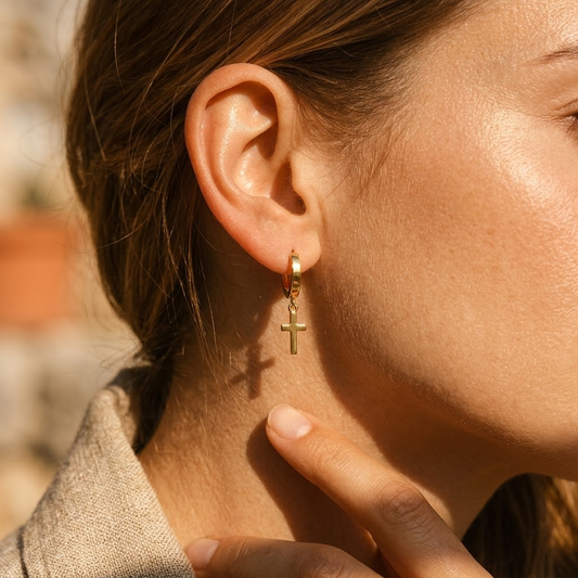 Eterna Cross Drop Earring