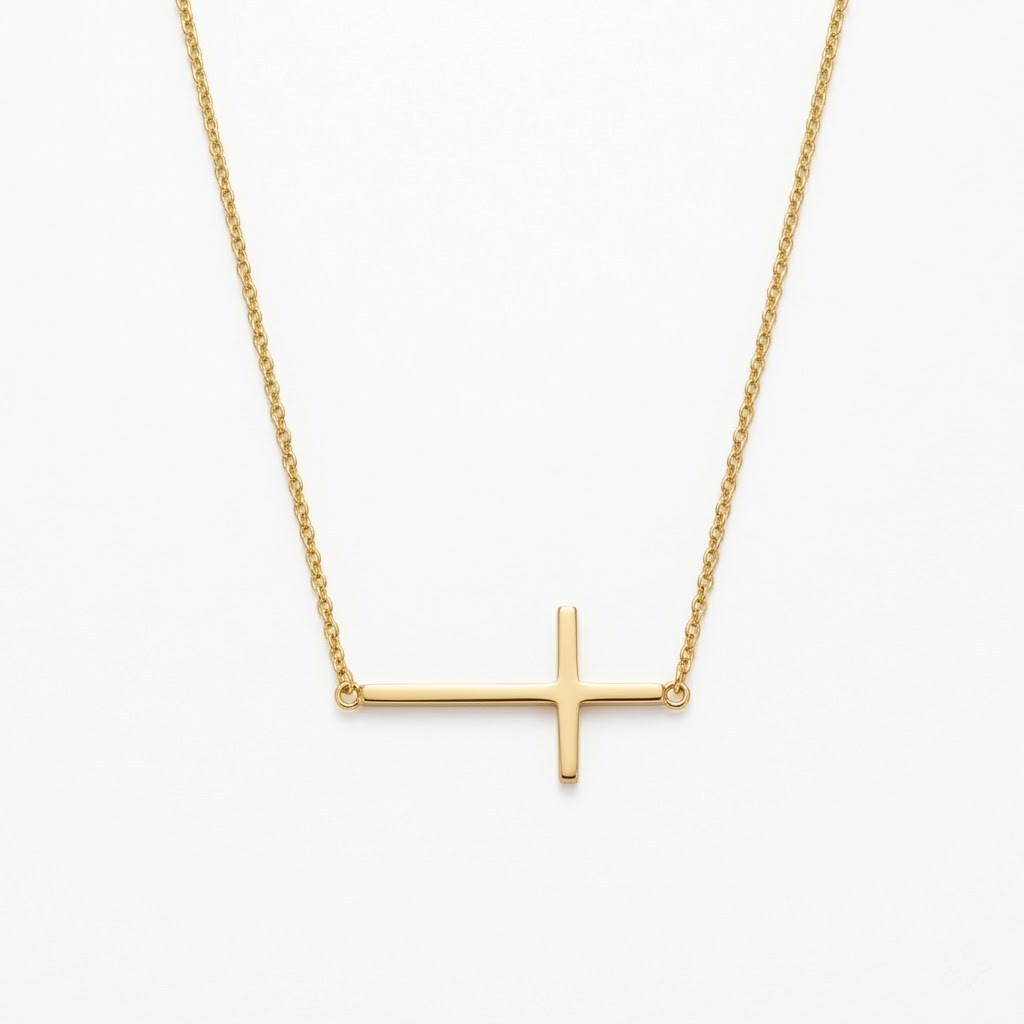 Eterna Side Cross Necklace