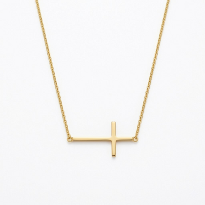 Eterna Side Cross Necklace