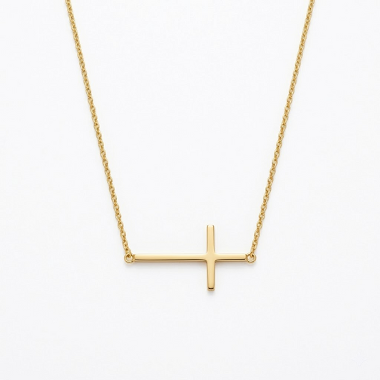 Eterna Side Cross Necklace