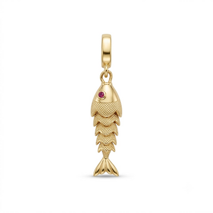 Gold Articulated Fish Pendant