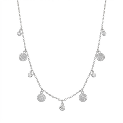 Clair Pavé & Bezel Drop Necklace
