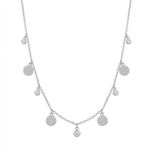Clair Pavé & Bezel Drop Necklace