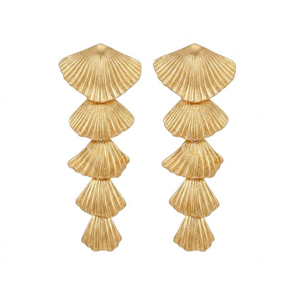 Noir Cascading Shell Drop Earrings