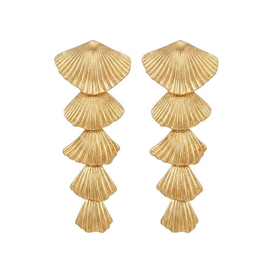 Noir Cascading Shell Drop Earrings