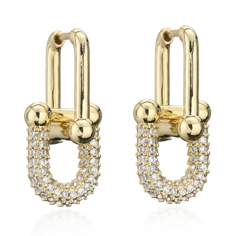 Noir Link Drop Earring